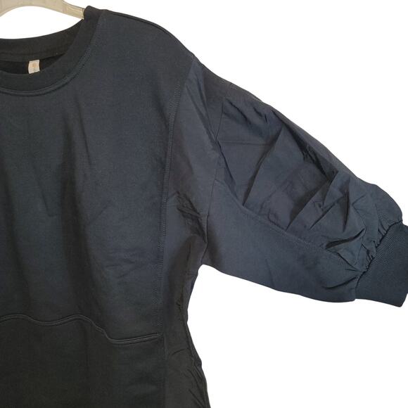 Anthropologie Daily Practice Mini Dress Tunic Top Sz Large Black Pullover $118 - Picture 10 of 16